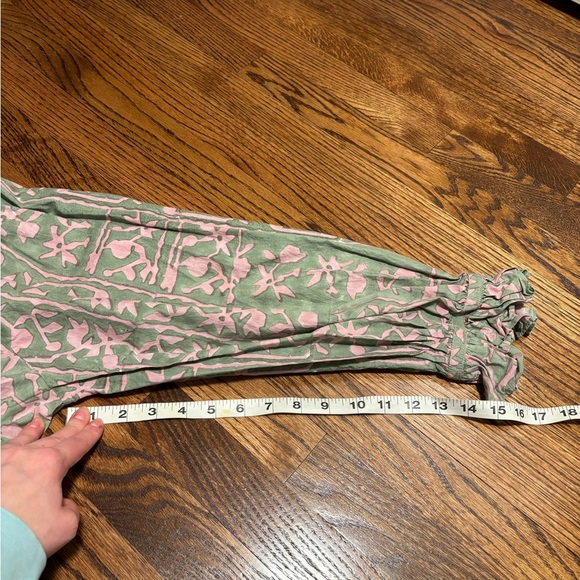 Cleobella | Whitley Ruffle Sleeve Button Front Split V-neck‎ Tie Boho Blouse XL - Picture 10 of 13